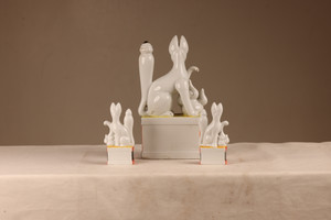 Vintage Japanese Shinto Inari Fox A Set Inari (23F-106)