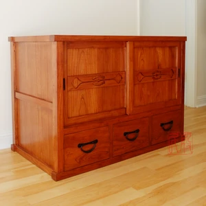 Japanese Style Media Chest Custom-Order Reference in Re-claimed Wood - 1