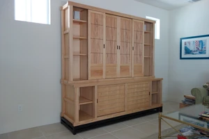 Japanese Style Media Chest Custom-Order Reference in Ash Wood - 1