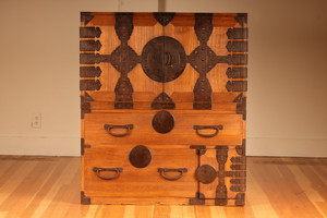 Antique Japanese Kannon Biraki Isho Tansu 2 Section (23M-B113)