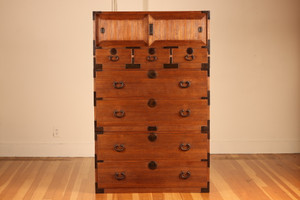 Antique Japanese Kimono Isho Tansu 3 Section (23M-A115)