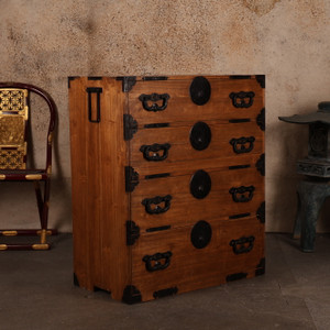 Antique Japanese Kasane Isho Tansu Stacking Kimono Chest 2 Section (23M-B123)