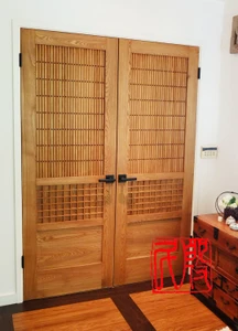 Japanese Style Closet Doors in Solid Elm Wood Custom-Order Reference - 1