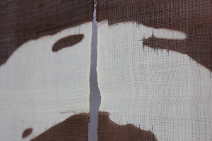 Japanese Noren Curtain — Linen with Zen Circle Motif (ensō), Brown Variation (SKU: AS11B) - 2 Japanese Noren Curtain — Linen with Zen Circle Motif (ensō), Brown Variation (SKU: AS11B) - 2