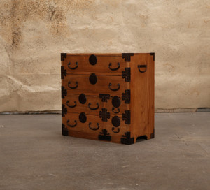 Antique Japanese Ko Tansu Chest Kirinoki From Meiji Era  (24A-G18) - 2