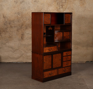 Antique Japanese Cha Tansu 2 Section With Momiji Tochi Kiri From Taisho (24A-C4) - Image 2