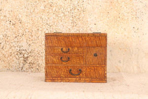 Vintage Japanese Sewing / Stationery Box, Tamo Ash Wood, 1920, Taisho Era (24A-15-3) - 1