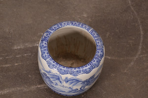 Vintage Japanese Hibachi Blue and White (24J-450-1)