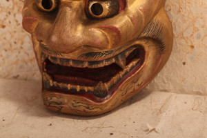 Japanese Wooden Oni Mask (24J-342-8) Japanese Wooden Oni Mask (24J-342-8)