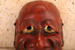 Japanese Wooden Oni Mask (24J-342-18)