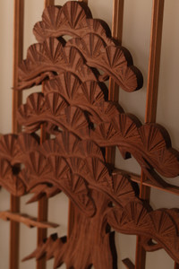 Vintage Japanese Shoin 3 Panels Ranma Lattice (24J-459)