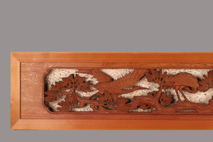 Vintage Japanese Ranma Transom Natural Wood (24J-488-1)