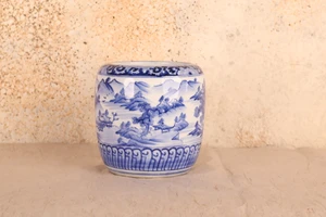 Vintage Japanese Hibachi Blue and White (24J-450-6)