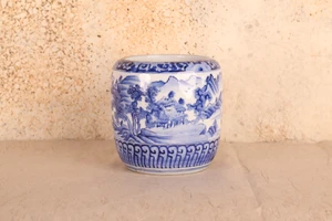 Vintage Japanese Hibachi Blue and White (24J-450-6)