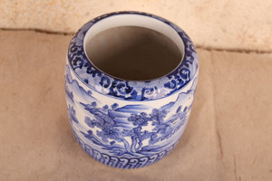 Vintage Japanese Hibachi Blue and White (24J-450-6)