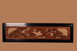 Vintage Japanese Ranma Transom Natural Wood (24J-474-2)