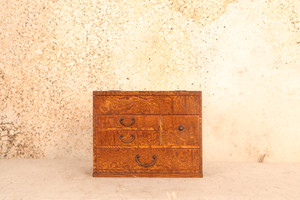 Vintage Japanese Sewing "Haribako" / Stationery Box, Tamo Wood, 1920, Taisho Era (24J-543-2) - 1