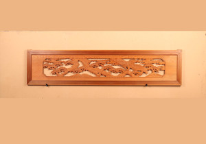 Vintage Japanese Ranma Transom Natural Wood (24J-489-1)