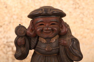 Vintage Japanese Wooden Daikoku Figurine (24J-512)