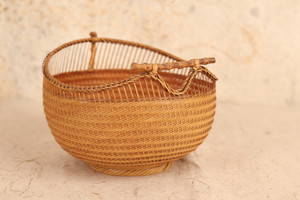 Antique Japanese Hanakago Bamboo Ikebana Basket (24N-223)