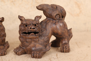 Vintage Okinawa Porcelain Shisa Statues, PAIR (24N-98)