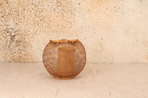 Antique Japanese Hanakago Bamboo Ikebana Basket (24N-66)