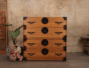 Vintage Japanese Kirinoki Isho Kimono Tansu Cothing Chest 2 Section (24N-B5) - 1