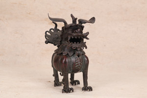 Vintage Japanese Bronze Incense Burner, Japanese Kirin (25M-405)