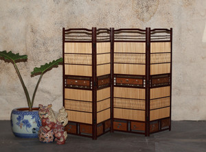 Japanese Tsuitate Divider 4 Panel Screen (24N-8-1)