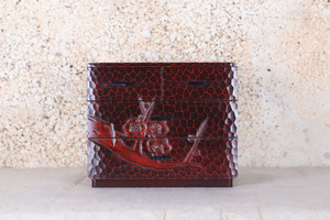 Japanese Kamakura Carving Small 3 Drawers Box Sakura Design(24N-226-1)