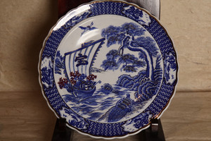 Vintage Japanese Large Imari Plate Blue and White (21M-372-1)