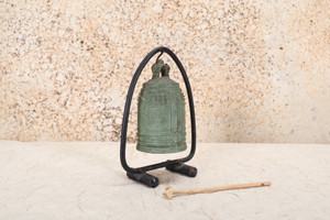 Vintage Japanese Small Gong With A Wooden Striker — 1980, Showa Era (SKU: 25M-451) - 2