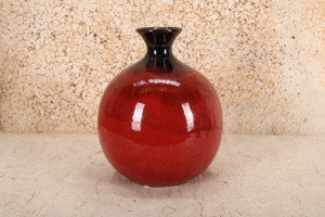 Vintage Vase with Black Rim — Crafted in China, 2000s, Heisei Era (SKU: 25M-352-4) - 1