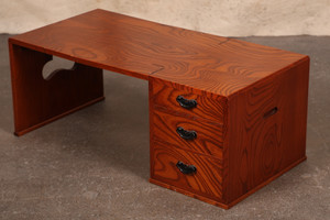 Vintage Japanese Wooden Folding Desk With 3 drawers — 1980s, Showa Era (25M-445) - 2