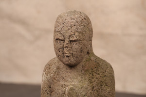 Antique Japanese Stone Buddha Jizo Bosatsu "地蔵菩薩" — 1880, Meiji Era (25M-355) - 2
