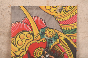 Antique Japanese Samurai Kite “Tako (凧)” — 20th Century Showa-Era Valor (25M-395-3) - 2