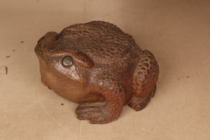 Antique Japanese Kaeru "カエル" Frog Large Sculpture— 1920, Taisho Era (SKU: 25M-413) - 2