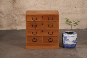 Antique Japanese Small Ko Tansu Chest — Kirinoki, 1920, Taisho Era (SKU: 25M-G300) - 1