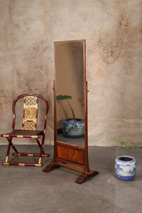 Vintage Japanese Full-Length Mirror with Curved Base — 2000s, Heisei Era (SKU: 25M-562) - 1
