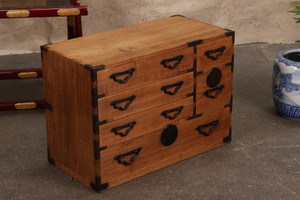 Antique Japanese Small Ko Tansu Chest — KIrinoki, 1880, Meiji Era (SKU: 25M-G303) - 2