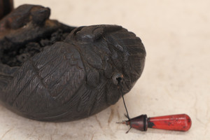 Antique Japanese Ink Pot — Wood, 1920, Taisho Era (SKU: 25M-354) - 2