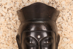 Vintage Japanese Kannon Mask (観音菩薩) — Iron, 1980s, Showa Era (SKU: 25M-486-2) - 2