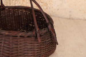 Vintage Japanese Kago Basket — Bamboo, 1950, Showa Era (SKU: 25M-497) - 2