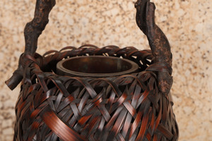 Antique Japanese Ikebana Flower Basket — Bamboo, 1880, Meiji Era (SKU: 25M-534) - 2