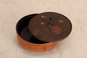Vintage Japanese Sweets Bowl With Chidori Motif — Wood, 1950, Showa Era (SKU: 25M-524) - 2