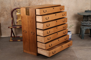 Vintage Japanese Kimono Chest With 7 Full-Width Drawers — Kirinoki, 1950, Showa Era (SKU: 25M-A327) - 10