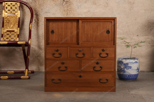 Antique Japanese Small Chest Ko Tansu — Kirinoki, 1920, Taisho Era (SKU: 25M-G332) - 1 Antique Japanese Small Chest Ko Tansu — Kirinoki, 1920, Taisho Era (SKU: 25M-G332) - 1