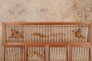 Vintage Japanese Shoji & Ranma Panel Set — Mt. Fuji & Crane Scene, Showa Period (1950s) 25M-439 - 2