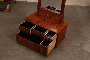 Antique Japanese Mirror Chest — Wood, 1920, Taisho Era (SKU: 25M-387)