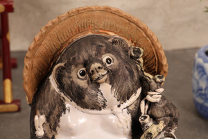Vintage Japanese Raccoon — Ceramic, 1980, Showa Era (SKU: 25M-392-3)